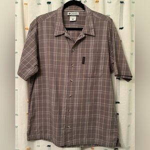 Columbia Men's Short Sleeve Plaid Button-Down Shirt - Mauve Taupe